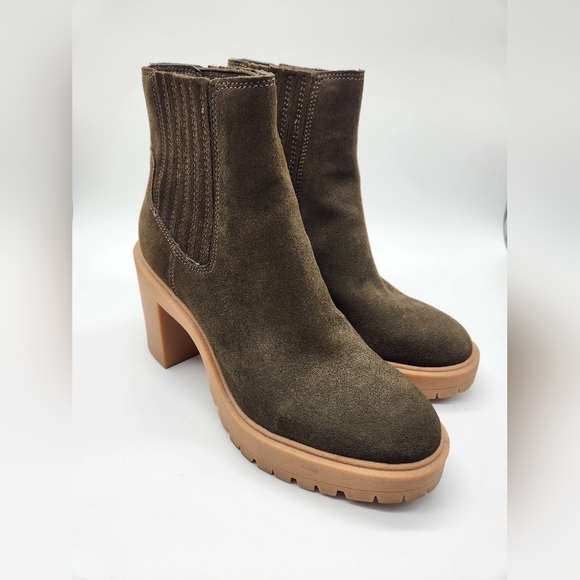 Dolce Vita Shoes - Dolce Vita Waterproof Suede Olive Green Chunky Boots Size 8.5
